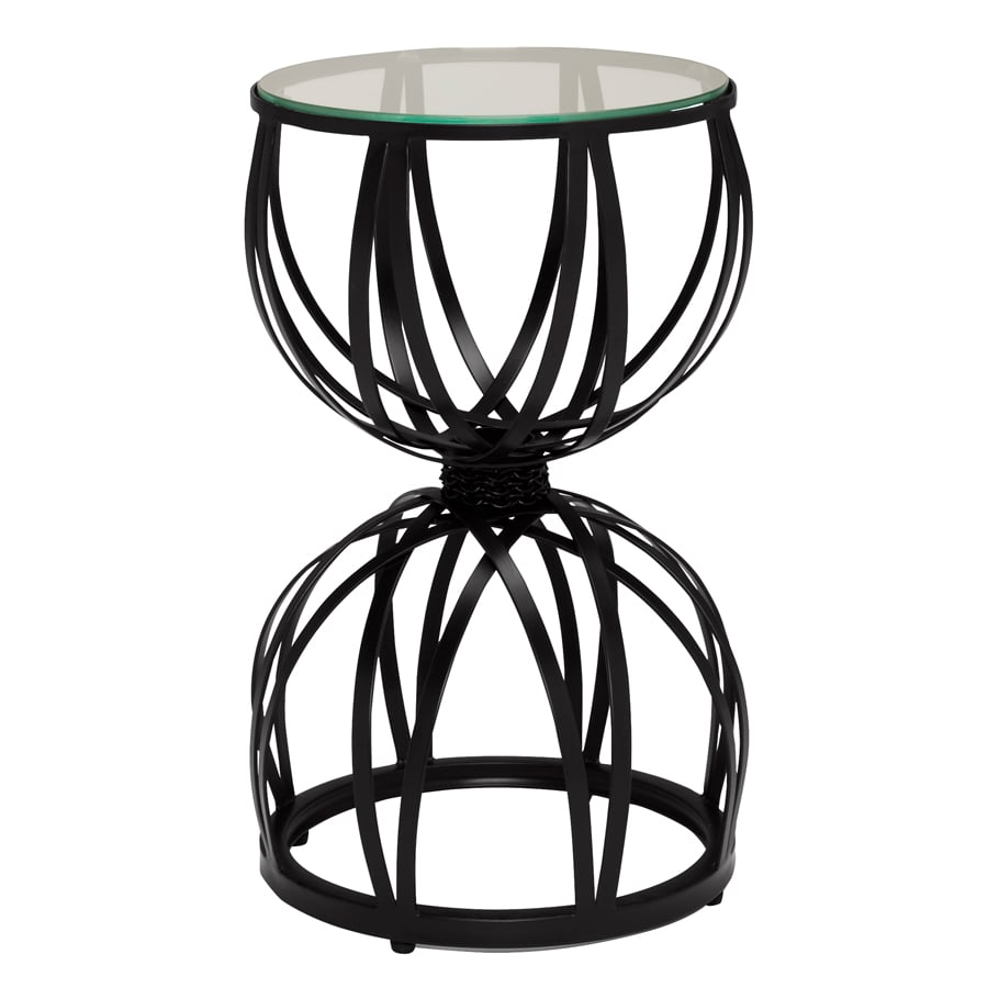 AMALFI GLASS TOP HOURGLASS SIDE TABLE 33 JANUS et Cie