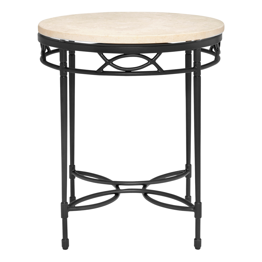 AMALFI STONE TOP SIDE TABLE ROUND 51 JANUS et Cie