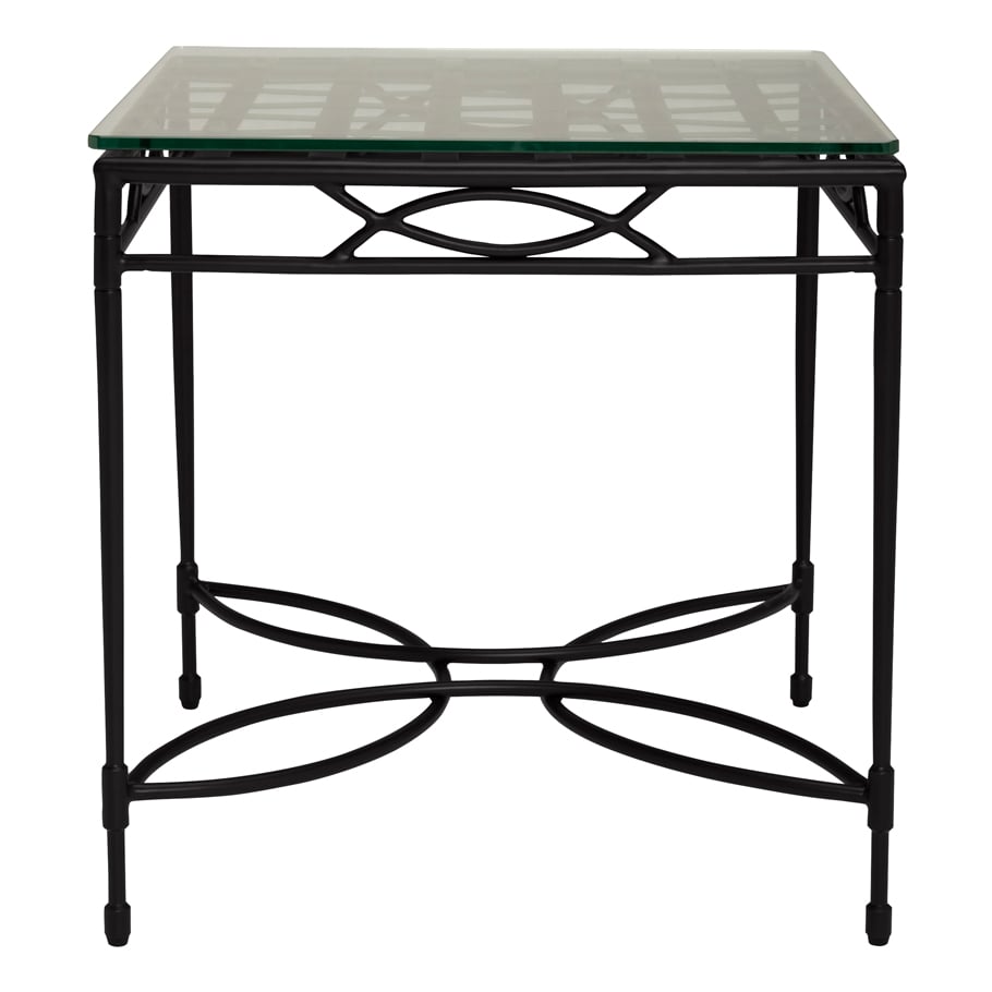 Glass top side table cheap square