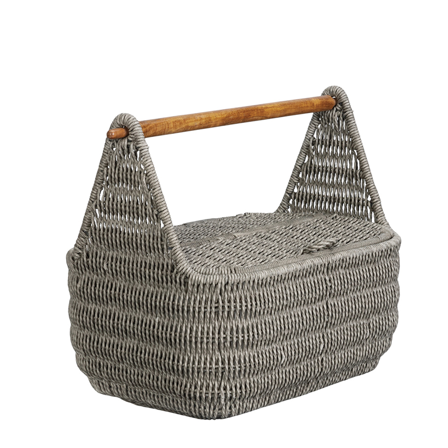 Cebu Wood-Handled Garden Basket