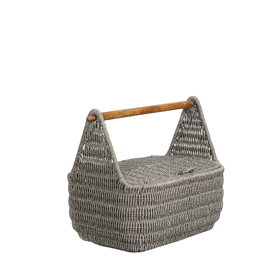 Cebu Wood-Handled Garden Basket