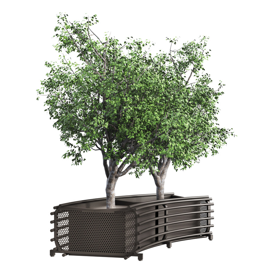RIO Curved Planter 189 - Stylish Aluminum Design