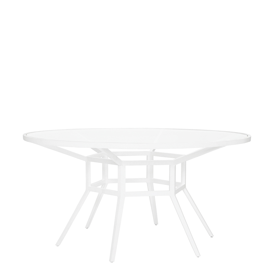 SLANT GLASS TOP DINING TABLE ROUND 153 JANUS et Cie